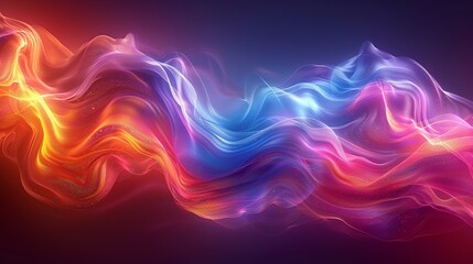 Obraz premium Effervescent abstract design with vibrant, neon colors and a glossy, glossy finish that creates a resplendent and eye-catching visual display. Watercolor style, high resolution Illustration, in the