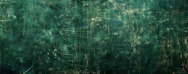 A dark green background with a distressed texture, giving it a vintage and worn look that adds character and intrigue.