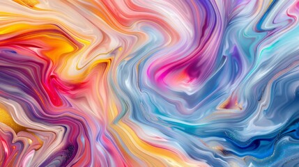 Fototapeta premium Colorful abstract fluid art painting in acrylics, with gold dust and shimmering particles, creating a beautiful flowing background