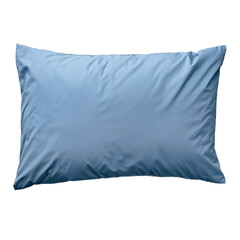 Blue rectangular pillow for sleeping and resting Isolated on transparent background View from above