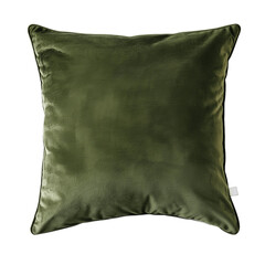 Dark green fabric pillow puffy isolated on transparent background