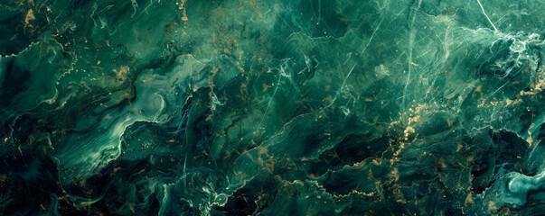 A deep green background with a marble texture, creating a sophisticated and timeless design.
