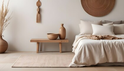 Modern bedroom with bed..