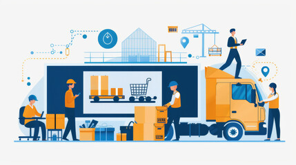 Illustrate the people behind logistics services, from warehouse workers and delivery drivers to logistics managers and supply chain analysts, highlighting their roles in ensuring smooth operations. 