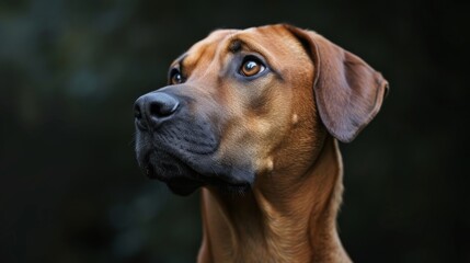 Rhodesian Ridgeback dog, with its distinctive ridge and expressive eyes clearly visible