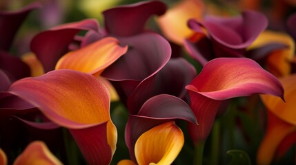Elegant calla lilies in bloom