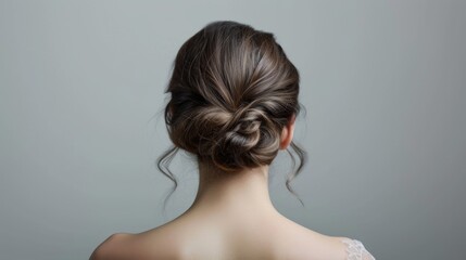 Naklejka premium A woman with an elegant and intricate hairstyle