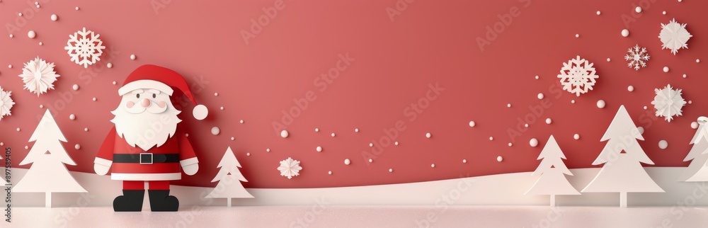 Wall mural Santa Claus in Snowy Winter Forest