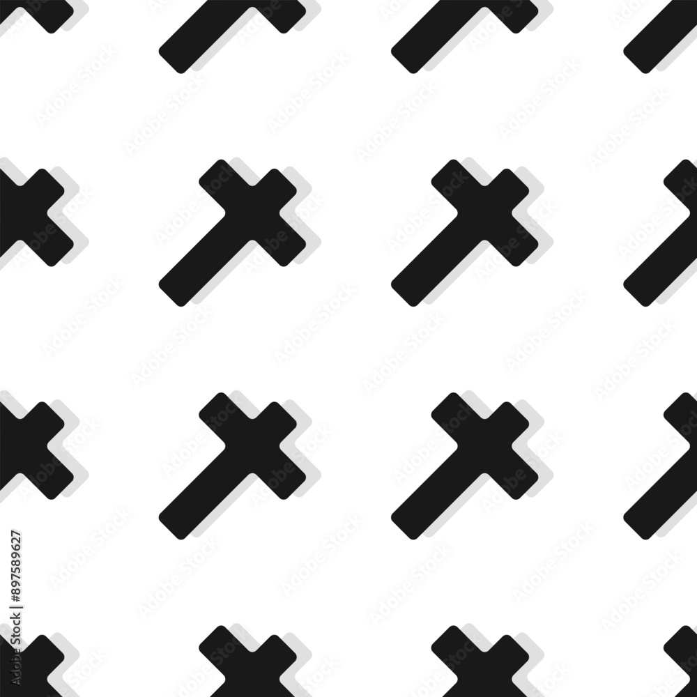 Poster cross seamless vector background. cross vector icon. cross endless background vector. vector illustr