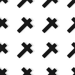 Cross seamless vector background. Cross vector icon. Cross endless background vector. Vector illustration.