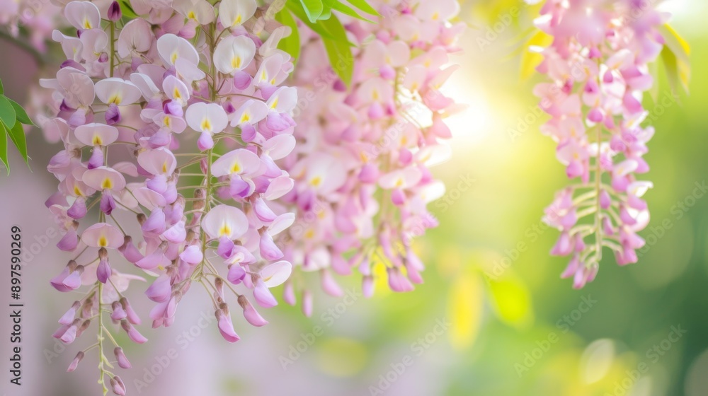 Canvas Prints Lilac wisteria flowers in full bloom