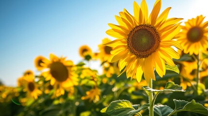 Vibrant sunflowers in full bloom