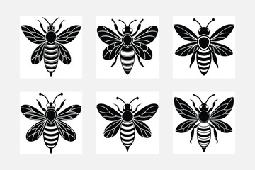 Stunning Bee Silhouette Illustrations for Your Creative Projects
