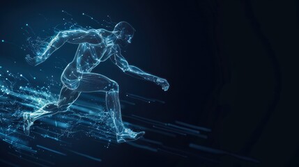 Fototapeta premium Abstract Digital Representation of a Runner in Motion