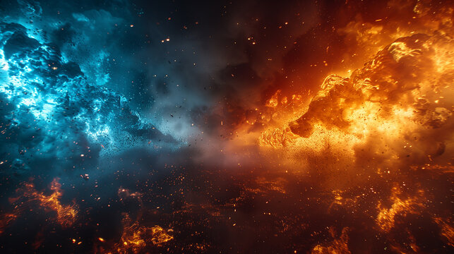 versus background image, good vs bad, heaven vs hell, left and right comparison, cold and hot, fire and ice background image