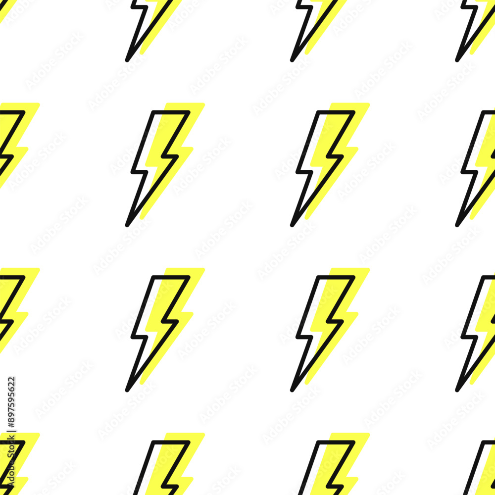 Poster lightning seamless vector background. vector icon of stylish lightning on a white background. set of