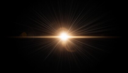 sunlight special lens flare light effect on black background