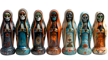 Religious Icons Virgen de Guadalupe for Day of the Dead, Sacred and Revered Mexican Cultural Symbol, Spiritual and Iconic Celebration Figure, png file, isolated on white