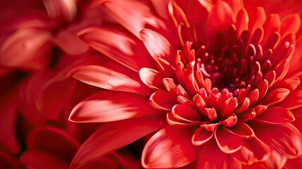 Dahlia petals macro. Chrysanthemum flower head. Floral abstract background. llustration for banner, poster, cover, brochure or presentation.