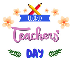 Wolrd teacher's day composition with flat design