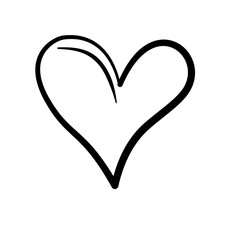 Hand drawn heart symbol vector illustration