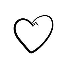 Hand drawn heart symbol vector illustration