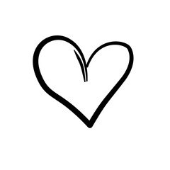 Hand drawn heart symbol vector illustration