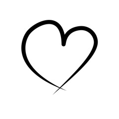 Hand drawn heart symbol vector illustration