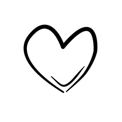 Hand drawn heart symbol vector illustration