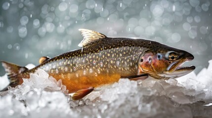 Fototapeta premium Close up shot of a Brook Trout's body