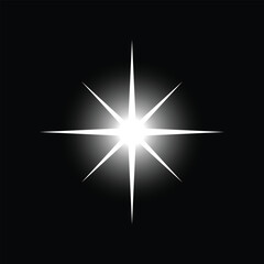 Star icon isolated. Abstract shine effect vector. Twinkling star. Sparkle, shining burst. Template for design, posters, projects, banners, logo, and business cards. Christmas vector.