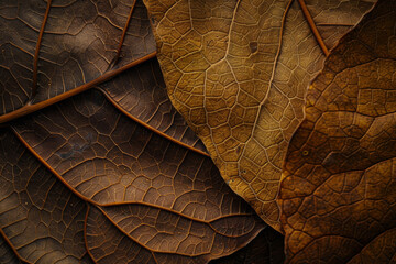 A visual exploration of leaf patterns and textures, showcasing the intricate designs and variety found in nature - Generative AI