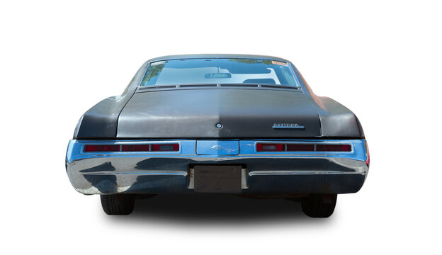 Classic american car 1969 Buick Riviera. White background.