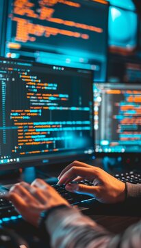 Developers Coding in Python, JavaScript, and Java | Programming Language Screens | Tech Design