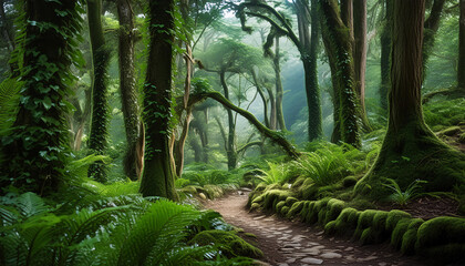 Naklejka premium 森林浴 自然 背景画像 Generative AI