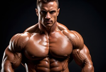 Fototapeta premium Male Bodybuilder in Monochrome