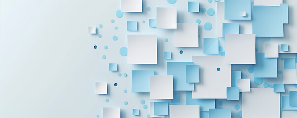 Obraz premium Abstract panoramic background with geometric figures cutting from paper. Wallpaper and banner concept.