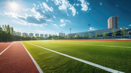 The running track inside a football stadium is usually a circular pathway surrounding the field.