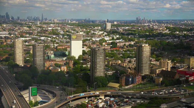 Grenfell Tower Panning shot slow motion 4k