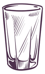 Drinking glass engraving. Hand drawn beverage glassware