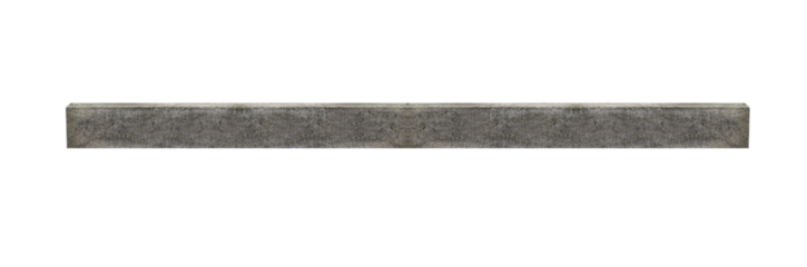 Medium length horizontal concrete beam - on isolated transparent background.