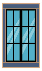 Wooden glass frame icon. Color window symbol