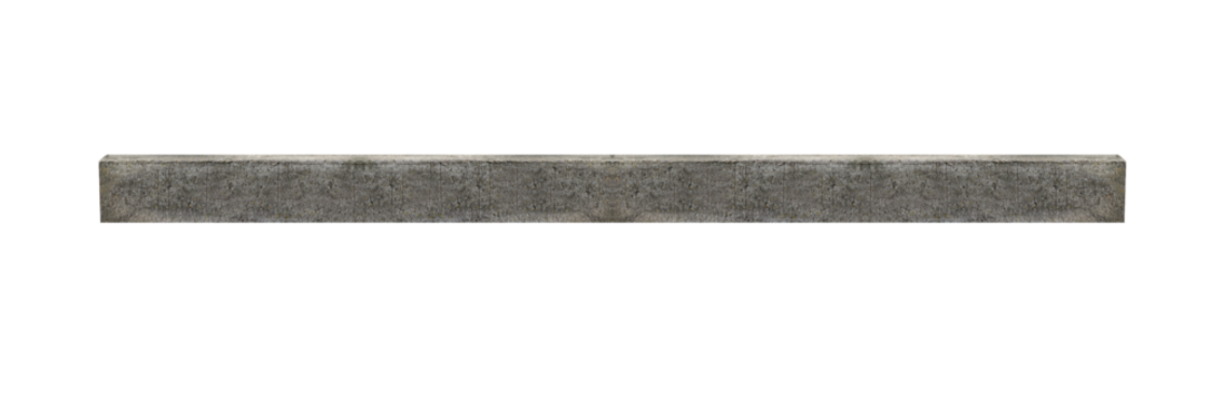 Medium length horizontal concrete beam - on isolated transparent background.