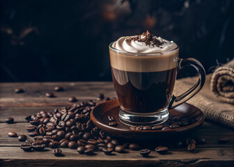 irish cream coffe with soft light
