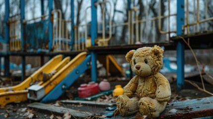 Abandoned toys in the playground