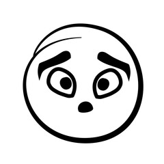 Fototapeta premium Hand drawn sketch style. Emoji with different emotion mood, happy, sad, smile face. Comic line art vector illustration.