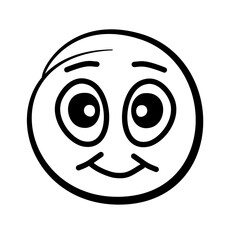 Hand drawn sketch style. Emoji with different emotion mood, happy, sad, smile face. Comic line art vector illustration.