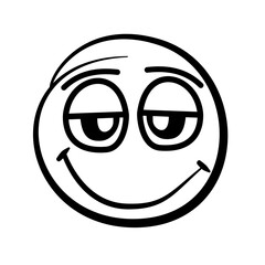 Hand drawn sketch style. Emoji with different emotion mood, happy, sad, smile face. Comic line art vector illustration.