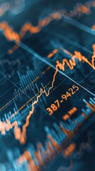 Fototapeta premium Modern line graph showcasing a consistent rise in stock prices, indicating profitable investment opportunities.