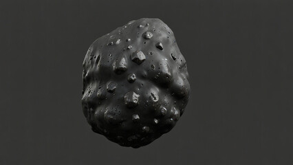 Naklejka premium Shiny Black Meteor Stone with Detailed Texture
